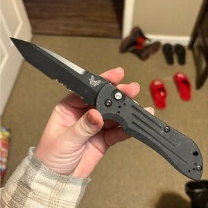 Benchmade Auto Stryker 154CM Tanto Partially Serrated Folding Knife - Used